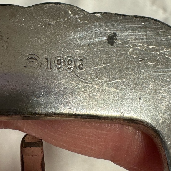 Brighton Romantic Heart Vintage 42409 Women’s Belt Brown Croc Leather Med 1995 - Picture 12 of 13